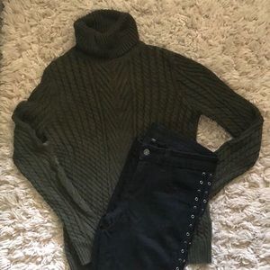 Olive turtleneck sweater